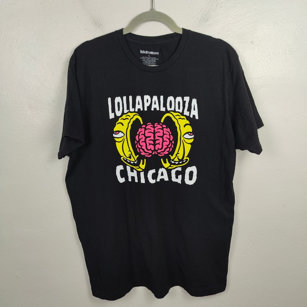Lollapalooza Chicago‎ 2018 Graphic T Shirt Size Large Black Music Festival